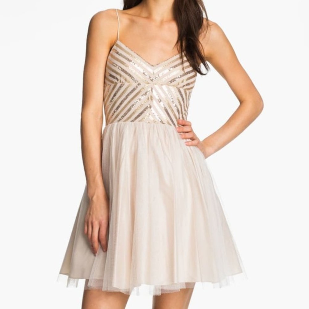Sequin Top Party Dress - Size 8